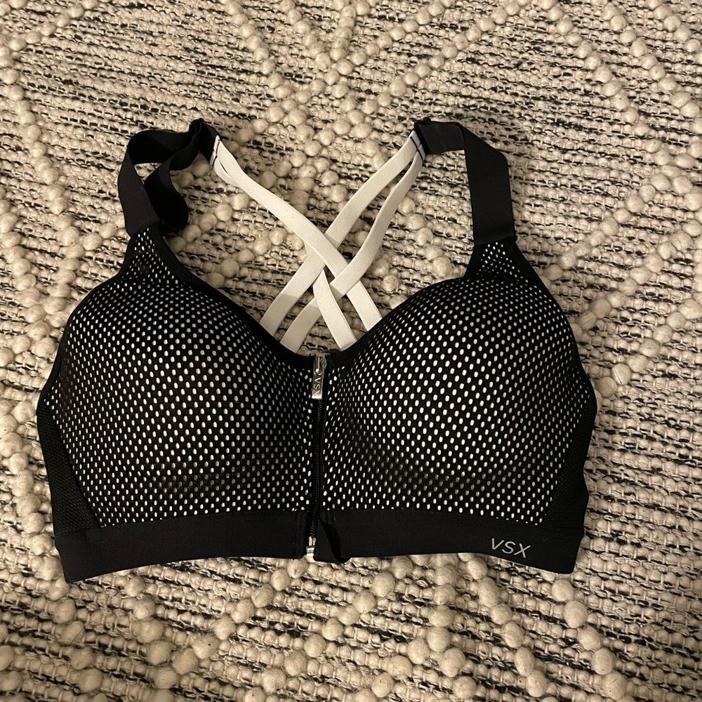 VSX Black and White Mesh Sports Bra